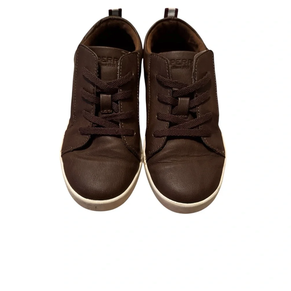 Sperry Brown Dress Shoes Suede Velcro